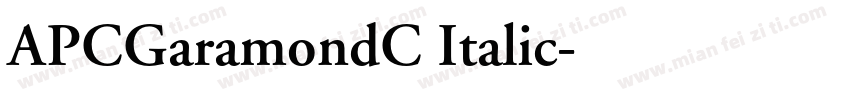 APCGaramondC Italic字体转换